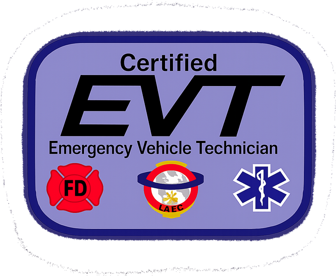 Certified Emergency Vehicle Technician (EVT) badge